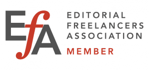 Editorial Freelancers Association logo and Link to my EFA information